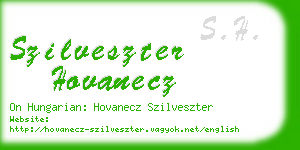 szilveszter hovanecz business card